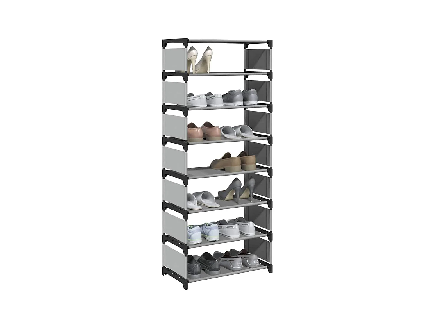 Étagère à chaussures 8 niveaux gris 54x28x124cm tissu non-tissé