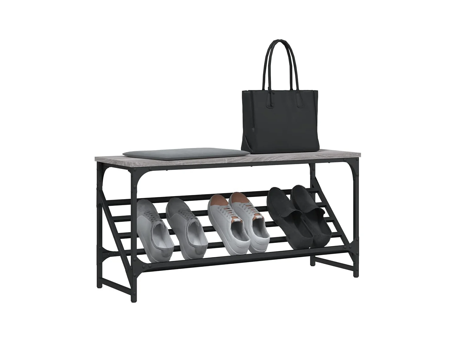 Sonoma grijs schoenenrek 90x30x45 cm bewerkt hout