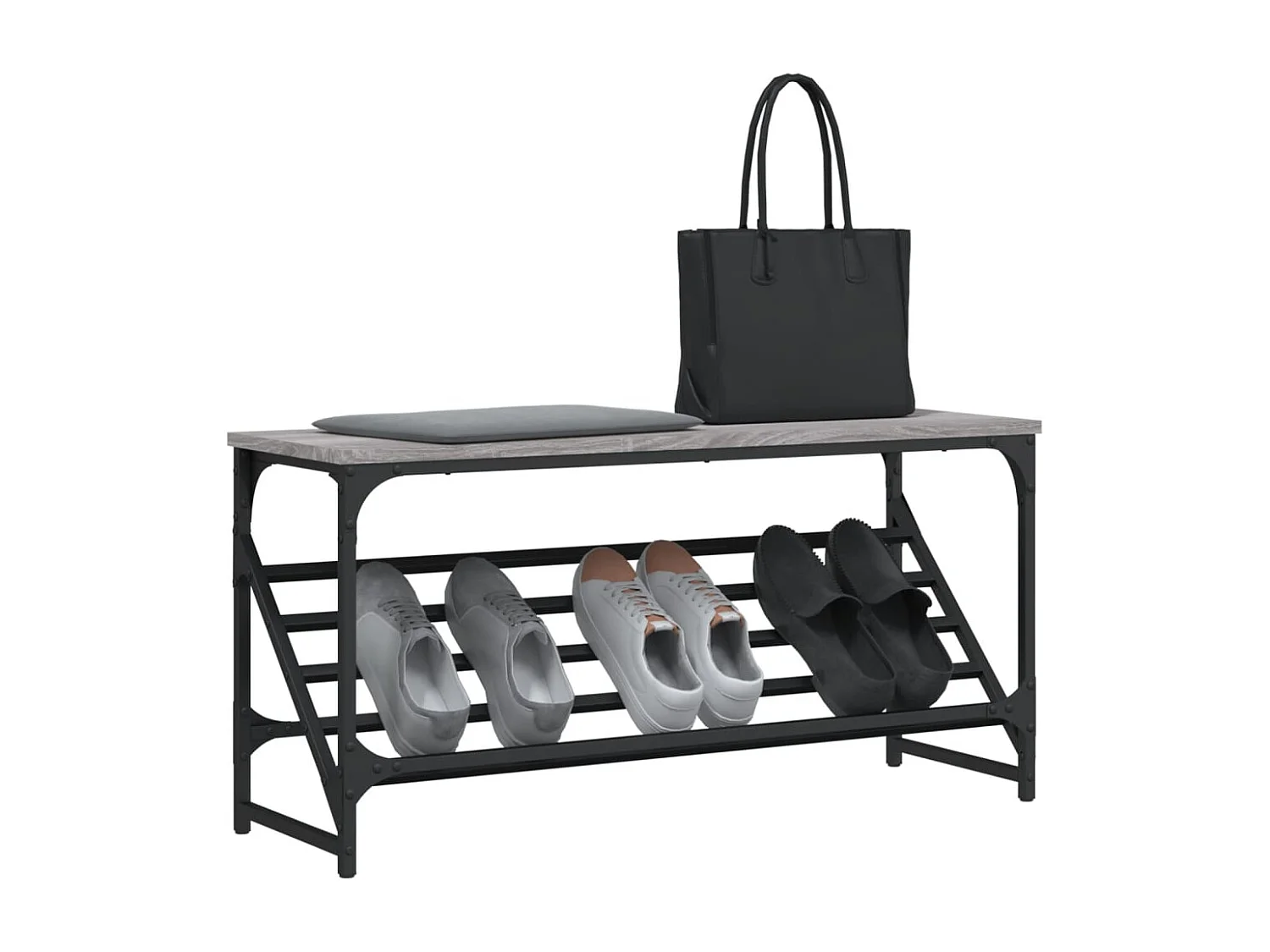 Zapatero Sonoma gris 90x30x45 cm madera de ingeniería