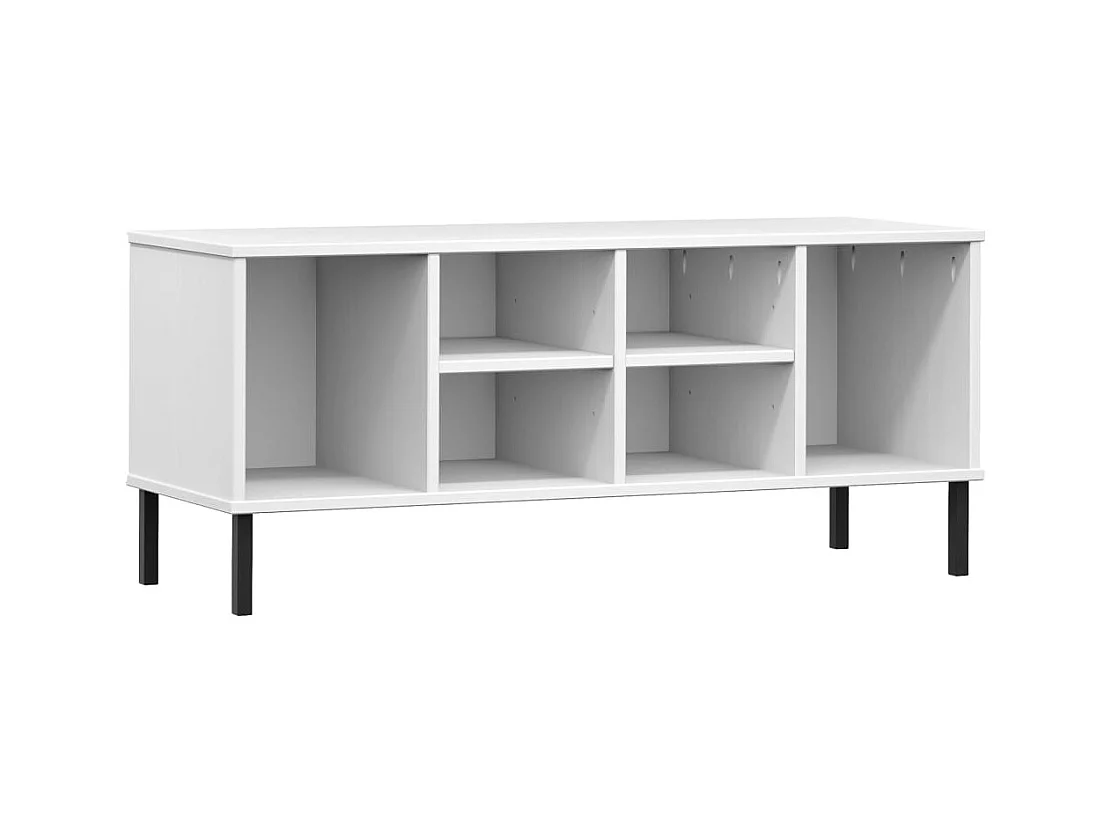 Étagère à chaussures pieds en métal Blanc 106x35x45cm Bois OSLO