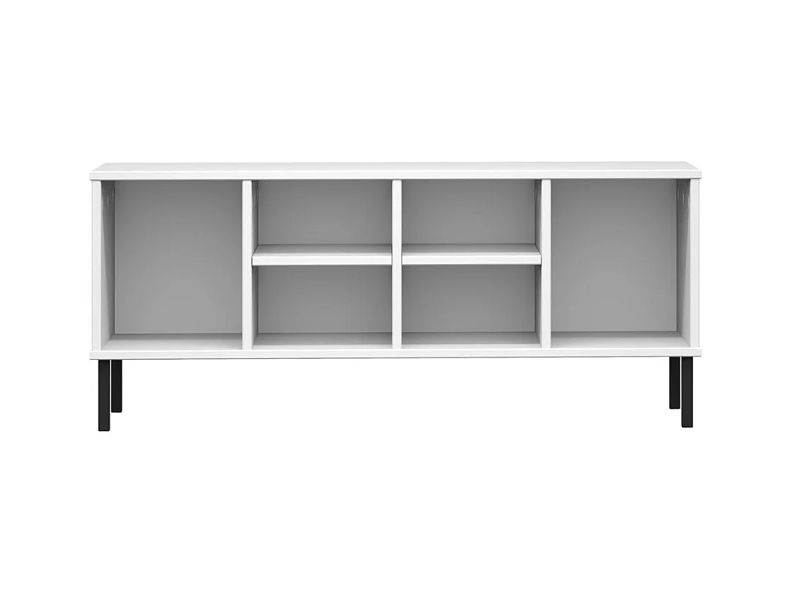 Étagère à chaussures pieds en métal Blanc 106x35x45cm Bois OSLO