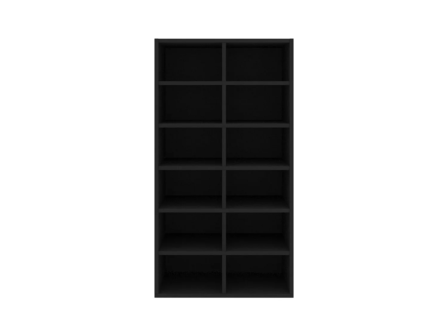 Zwarte schoenenrek 54x34x100,5 cm Technisch hout