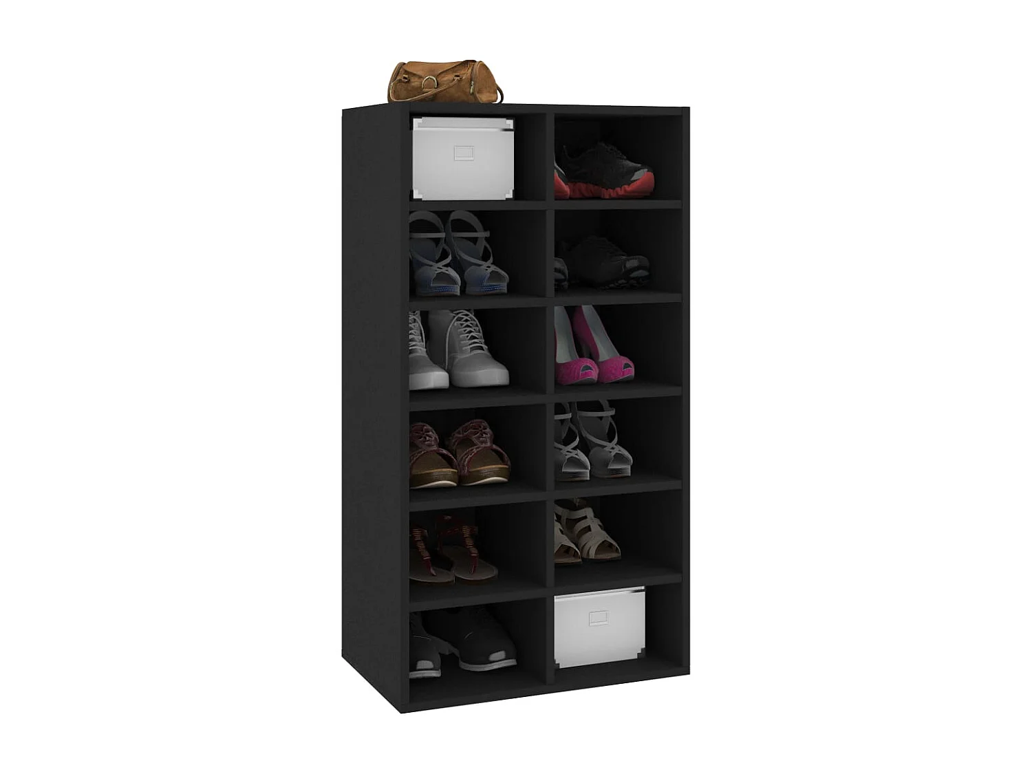 Zapatero negro 54x34x100,5 cm Madera de ingeniería