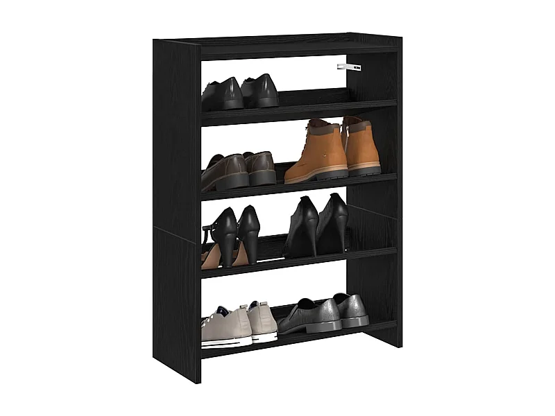 Zapatero negro 60x25x81 cm madera contrachapada