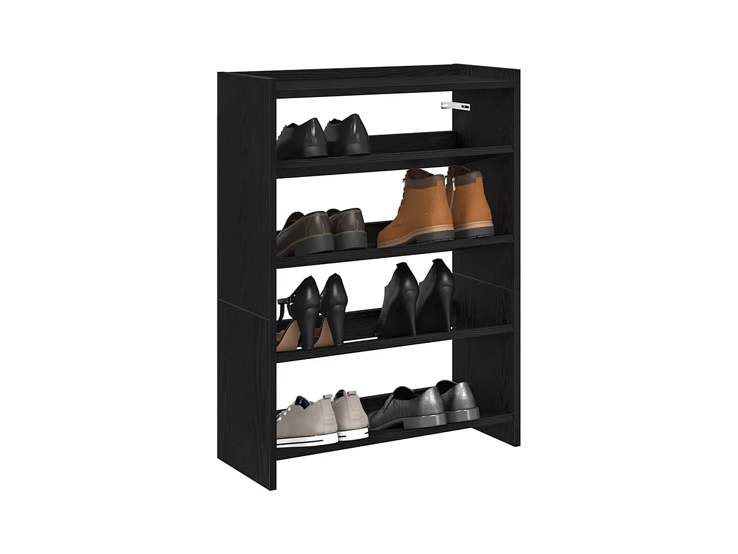 Étagère à chaussures noir 60x25x81 cm bois d'ingénierie