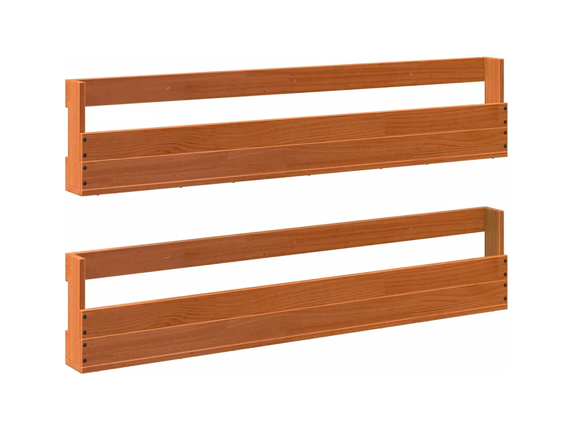 Étagères à chaussures murales 2 pcs cire marron 110x8,5x23,5 cm
