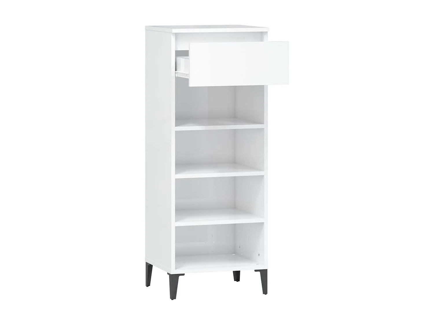 Zapatero Blanco brillo 40x36x105cm Madera de ingeniería