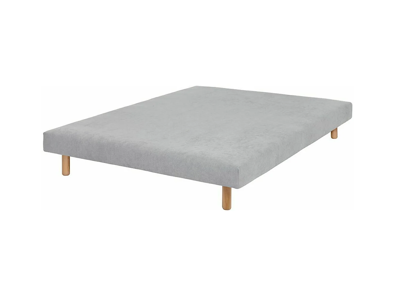 Sommier tapissier 140x190 cm bois massif gris HABBY