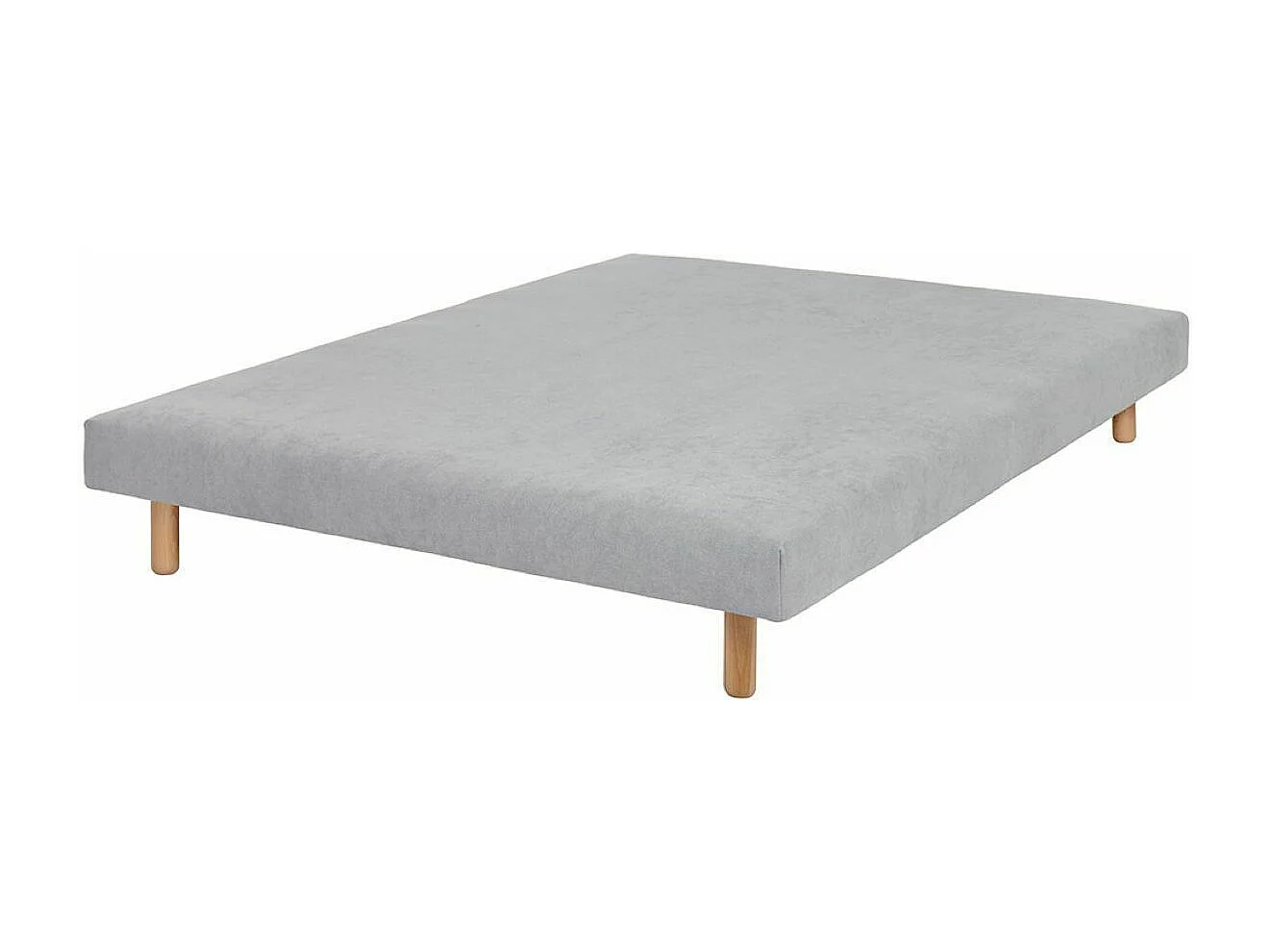 Sommier tapissier 140x190 cm bois massif gris HABBY