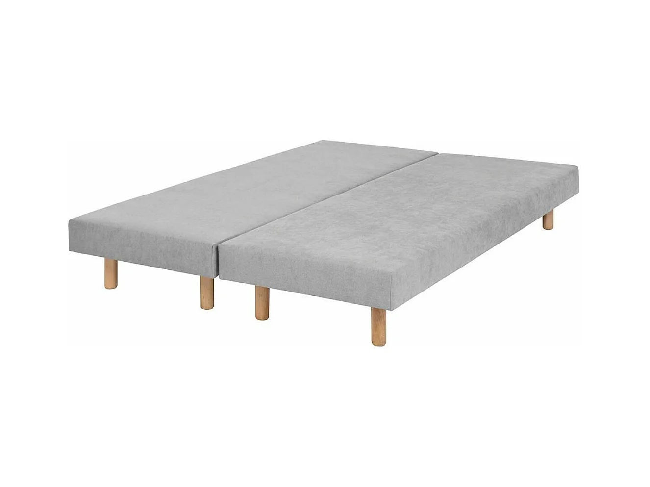 Lot de 2 sommiers tapissiers 80x200 cm bois massif gris HABBY
