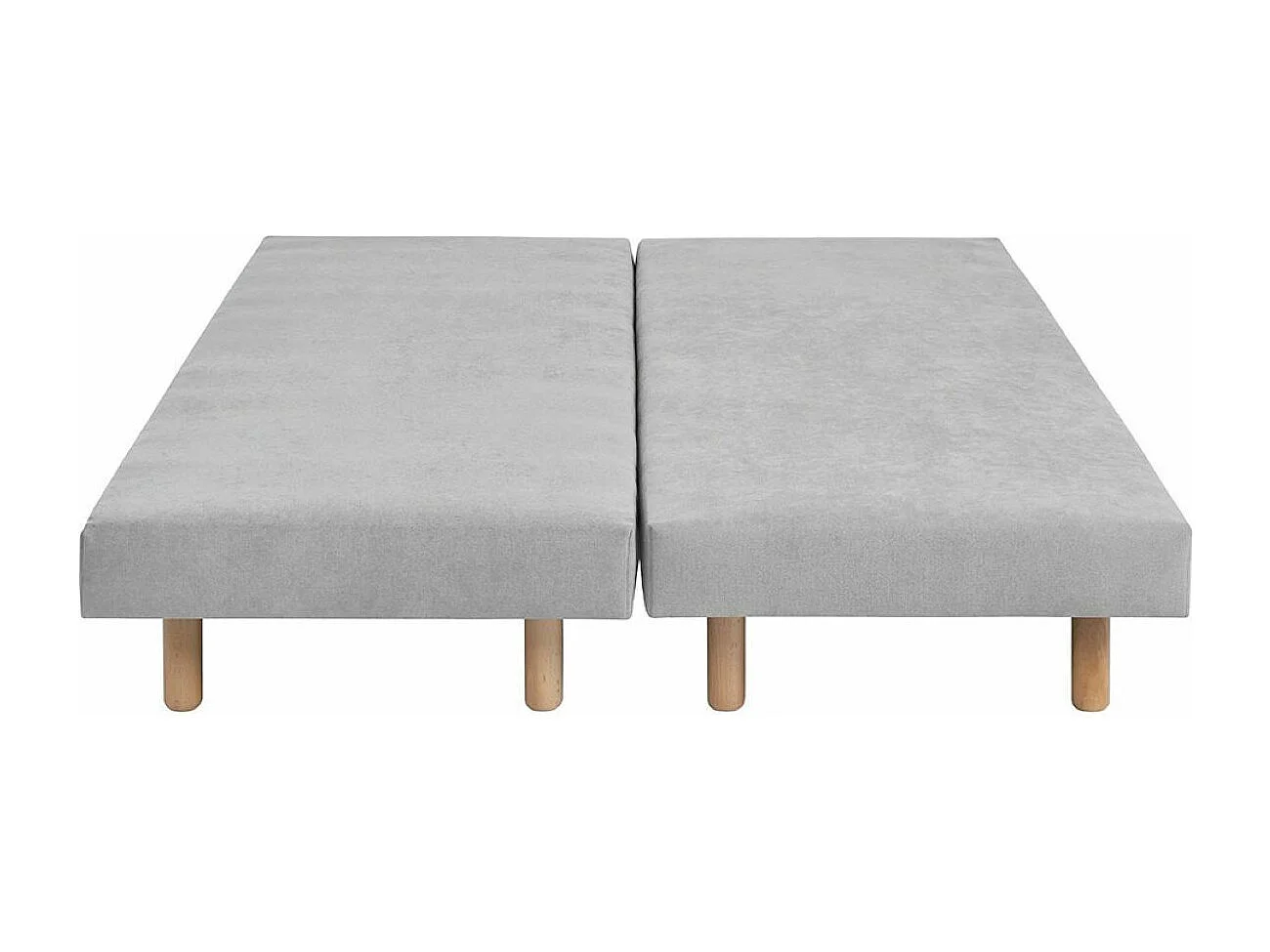 Lot de 2 sommiers tapissiers 80x200 cm bois massif gris HABBY