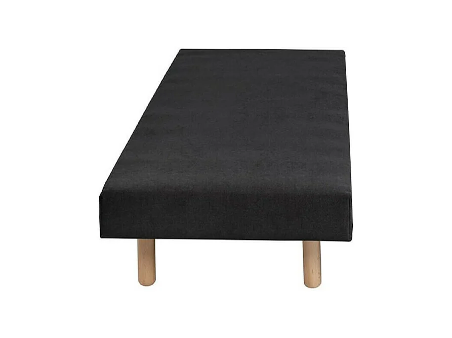 Sommier tapissier 80x200 cm bois massif noir HABBY