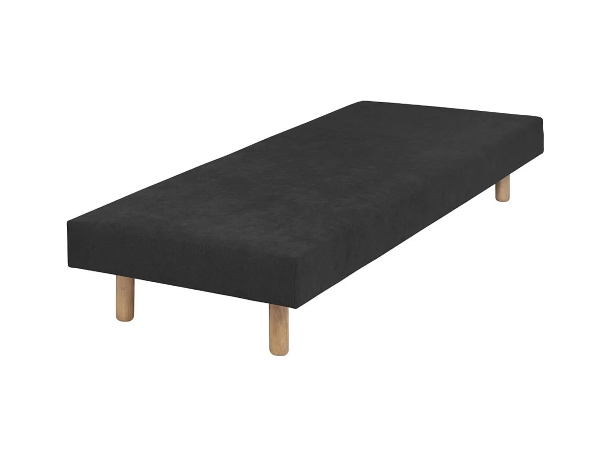 Sommier tapissier 80x200 cm bois massif noir HABBY