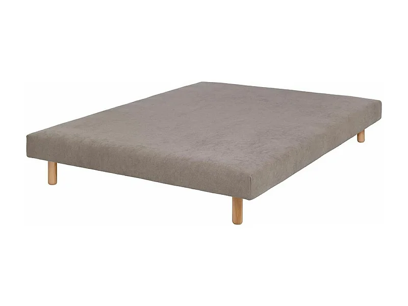 Sommier tapissier 140x190 cm bois massif lin HABBY