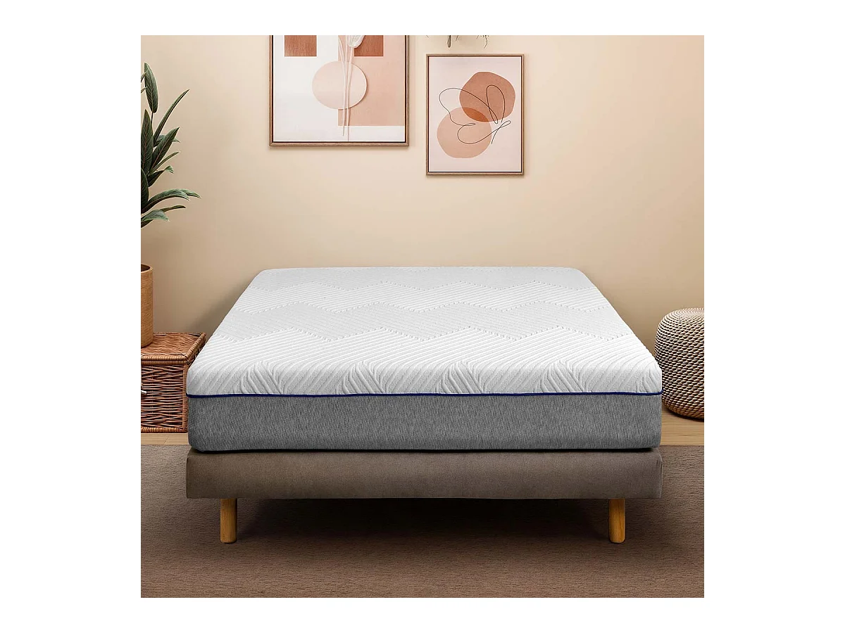 Sommier tapissier 140x190 cm bois massif lin HABBY