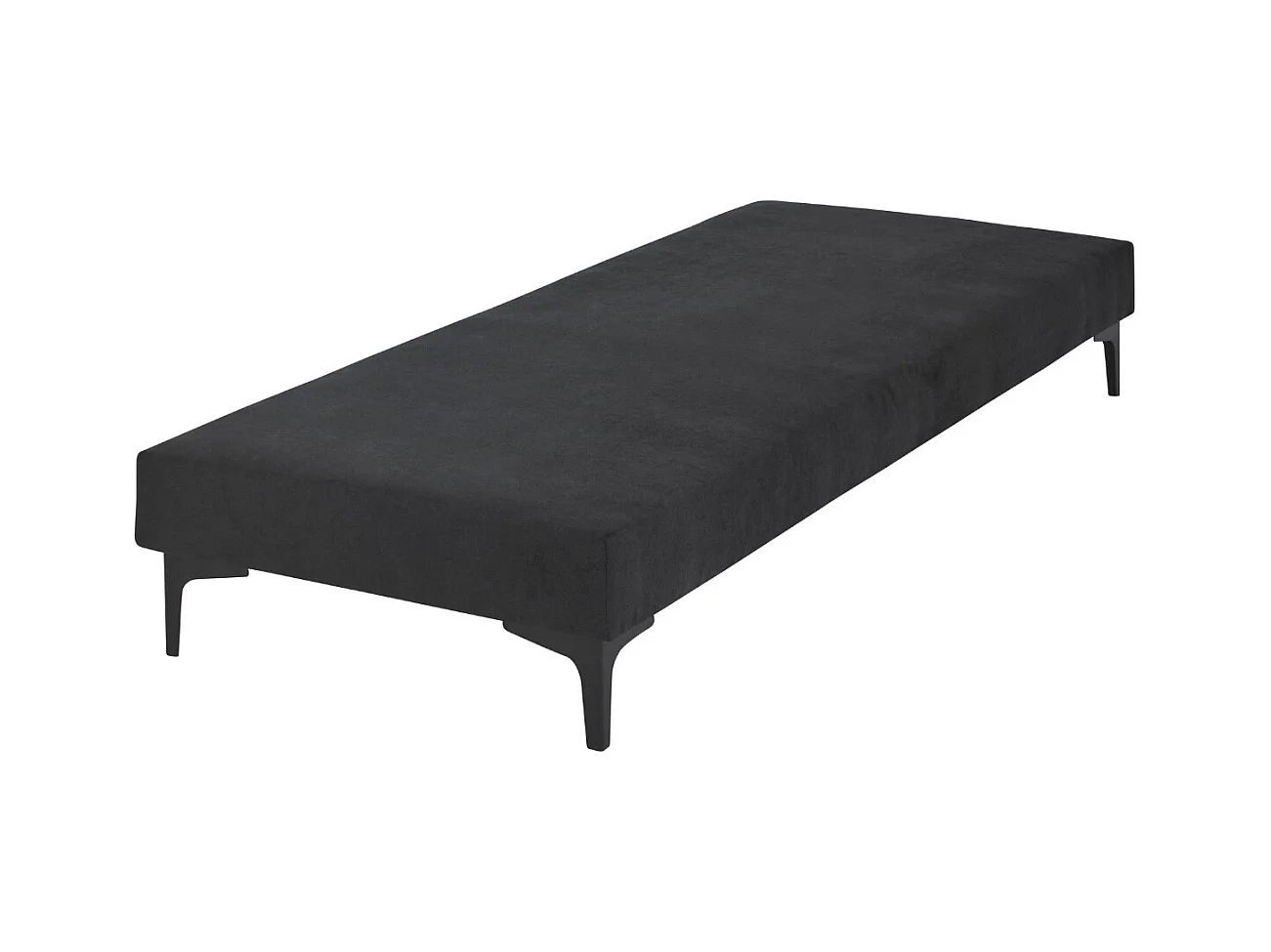 Sommier tapissier 80x200 cm bois massif noir HILIANA
