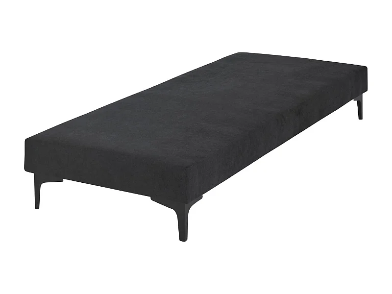 Sommier tapissier 80x200 cm bois massif noir HILIANA