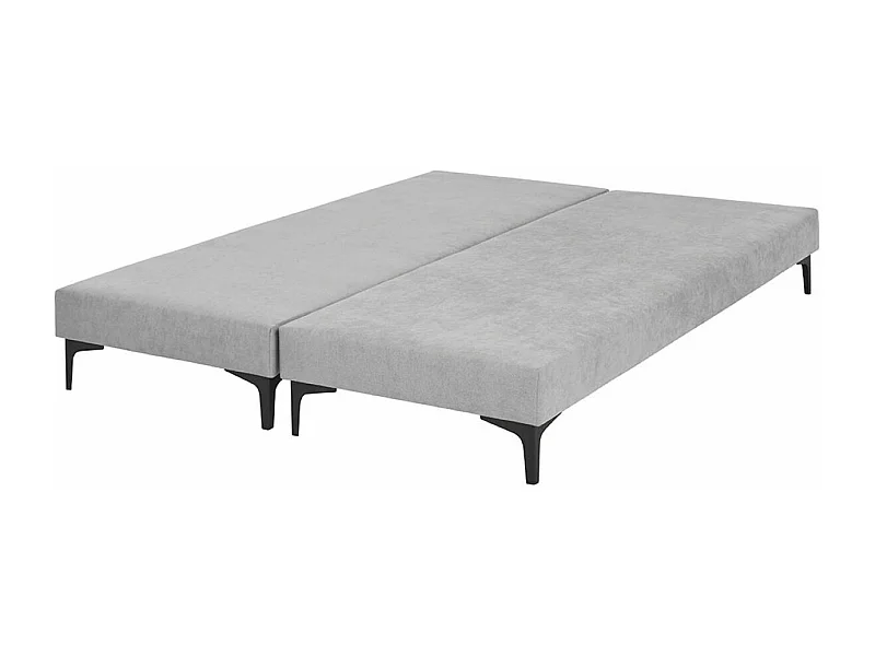 Lot de 2 sommiers tapissiers 70x190 cm bois massif gris HILIANA