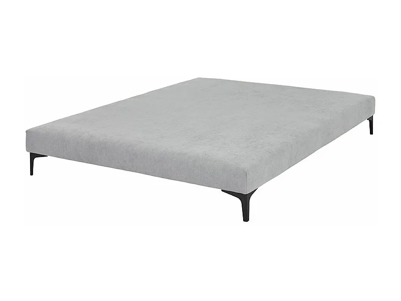 Sommier tapissier 140x190 cm bois massif gris HILIANA