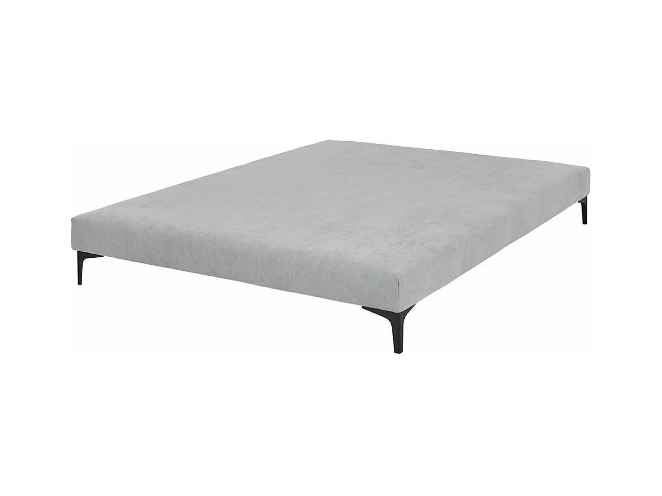 Sommier tapissier 140x190 cm bois massif gris HILIANA