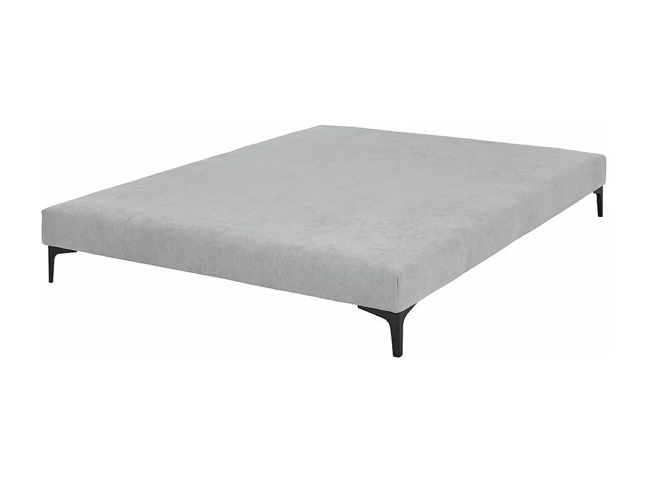 Sommier tapissier 140x190 cm bois massif gris HILIANA