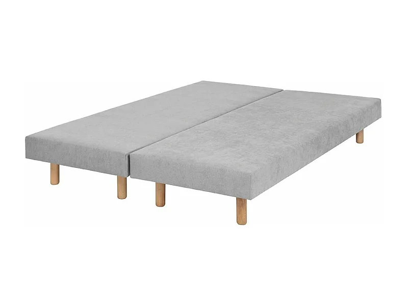 Lot de 2 sommiers tapissiers 70x190 cm bois massif gris HABBY