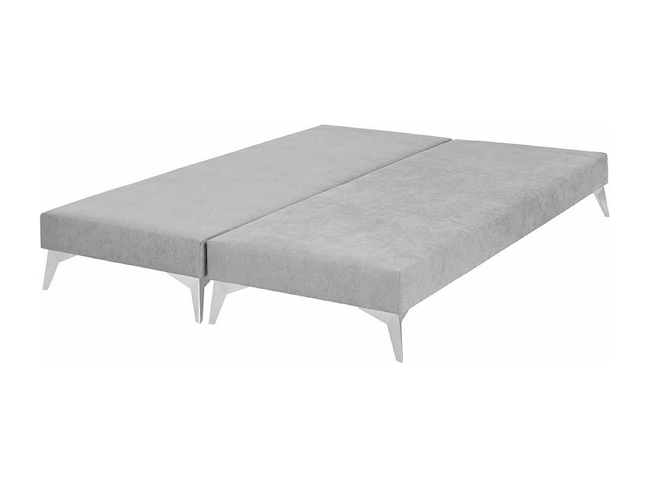 Lot de 2 sommiers tapissiers 70x190 cm bois massif gris HOCÉA