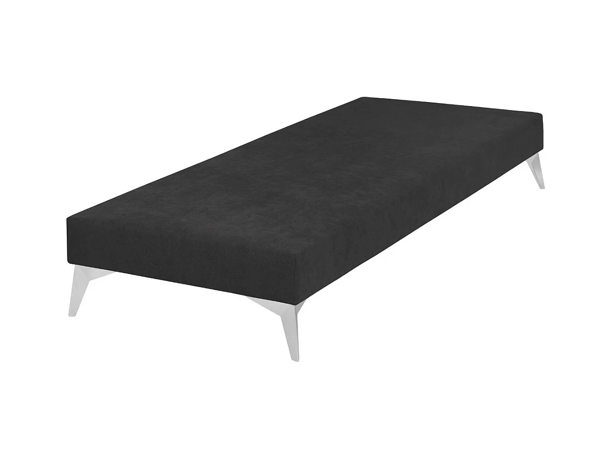 Sommier tapissier 80x200 cm bois massif noir HOCÉA