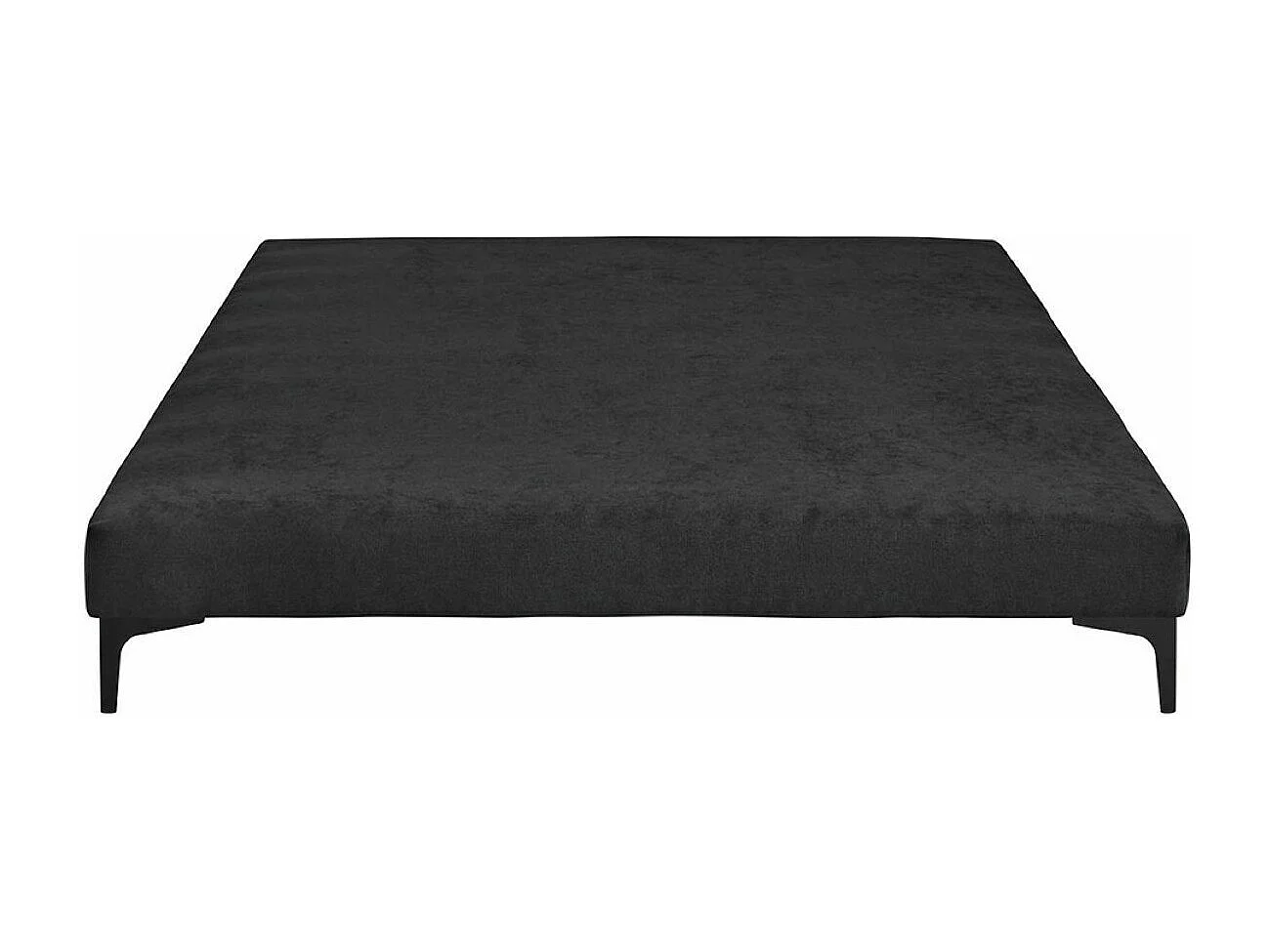 Sommier tapissier 140x190 cm bois massif noir HILIANA