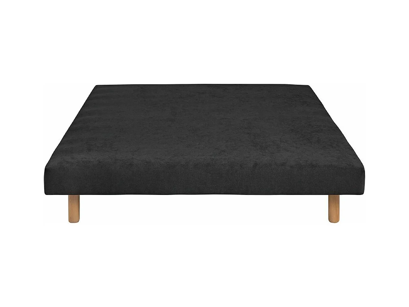 Sommier tapissier 140x190 cm bois massif noir HABBY