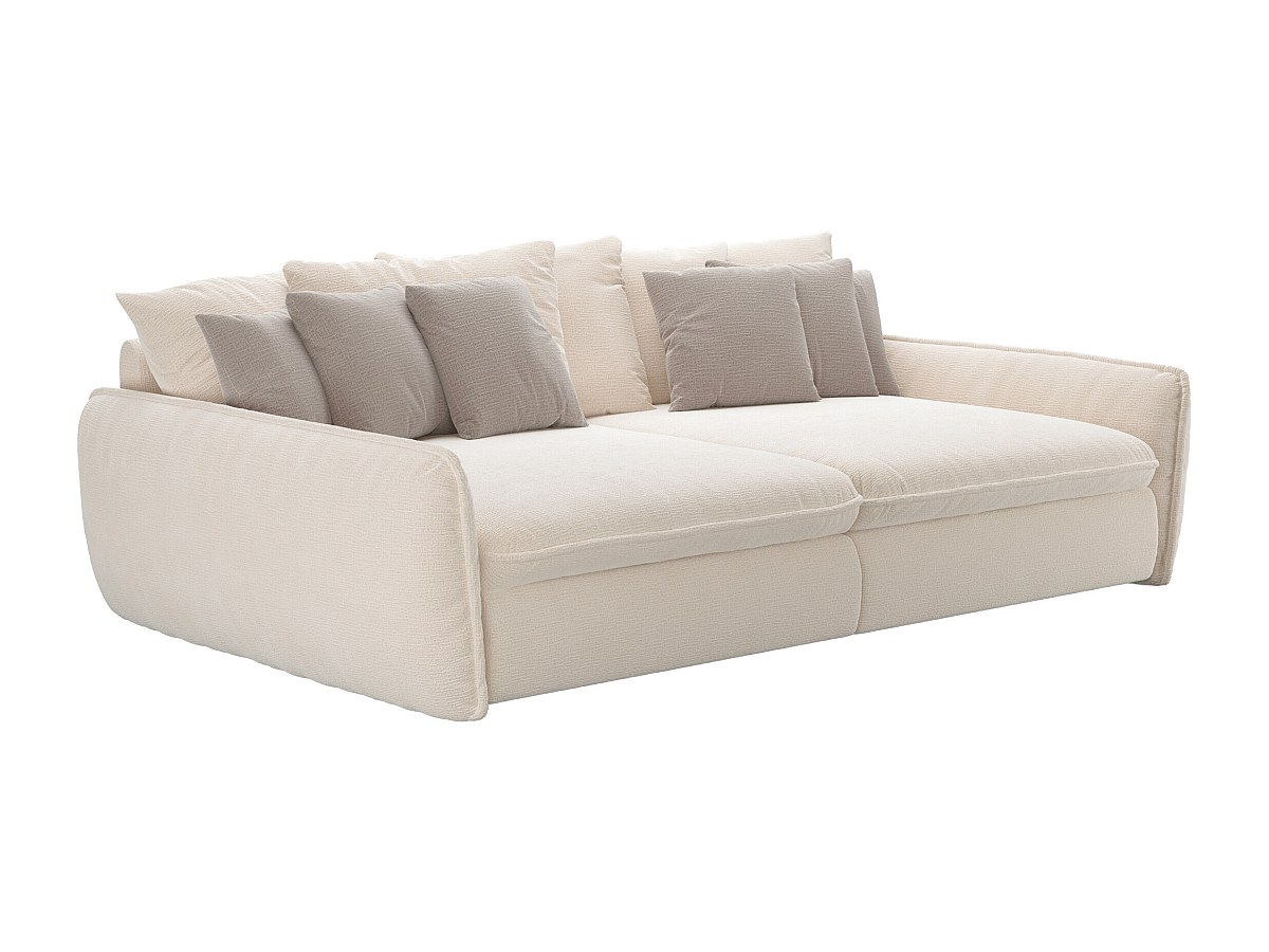 Sofa 4‑Sitzer – Tiefe Sitzfläche – Chenille-Stoff – Beige – GIANOLA von Mai günstig online kaufen