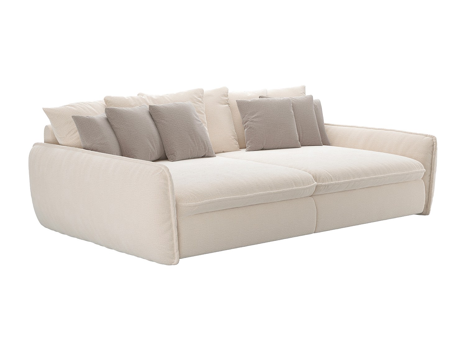 Sofa 4‑Sitzer – Tiefe Sitzfläche – Chenille-Stoff – Beige – GIANOLA von Mai günstig online kaufen