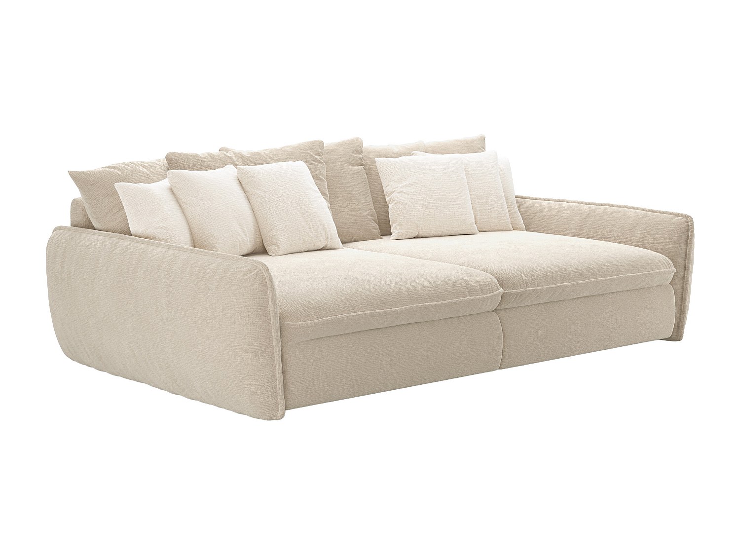 Sofa 4‑Sitzer – Tiefe Sitzfläche – Chenille-Stoff – Taupe – GIANOLA von Mai günstig online kaufen