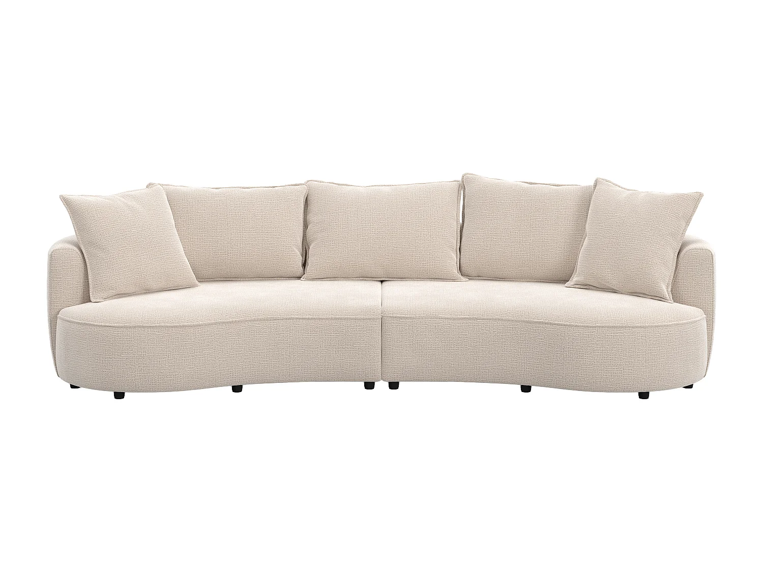 Canapé 4 places en tissu chenille beige CEPRANO de Maison Céphy