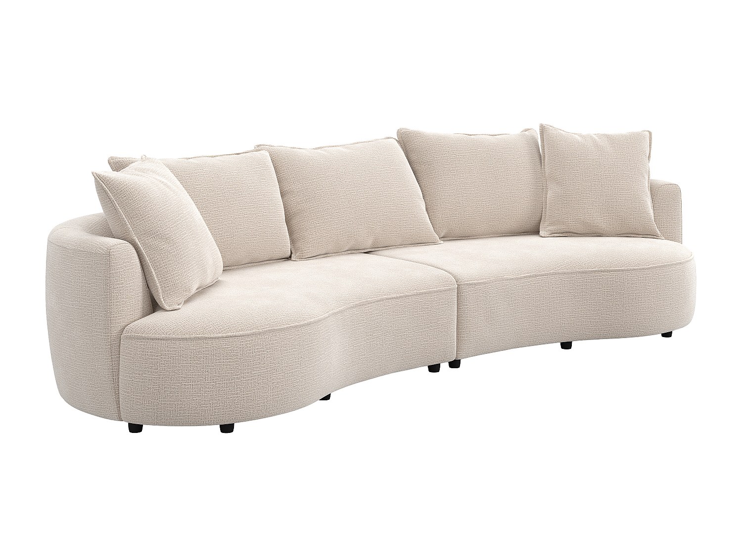 Sofa 4-Sitzer - Chenille-Stoff Beige - CEPRANO de Maison Céphy günstig online kaufen