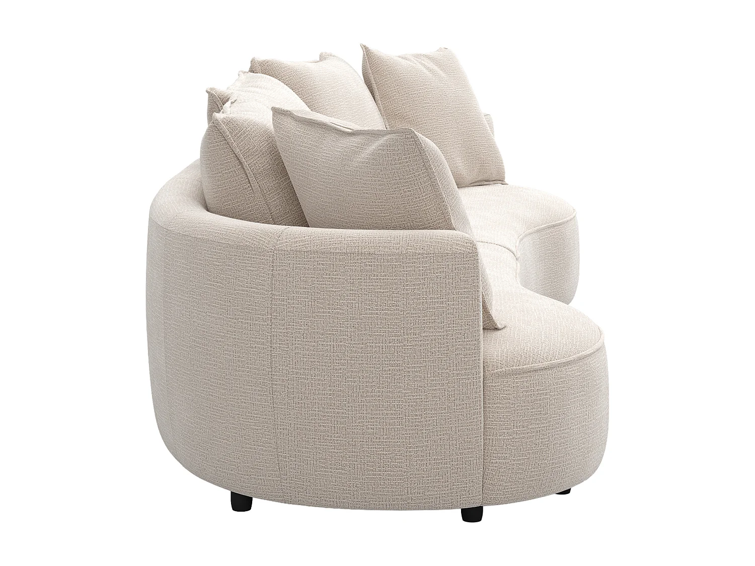 Sofa 4-Sitzer - Chenille-Stoff Beige - CEPRANO de Maison Céphy
