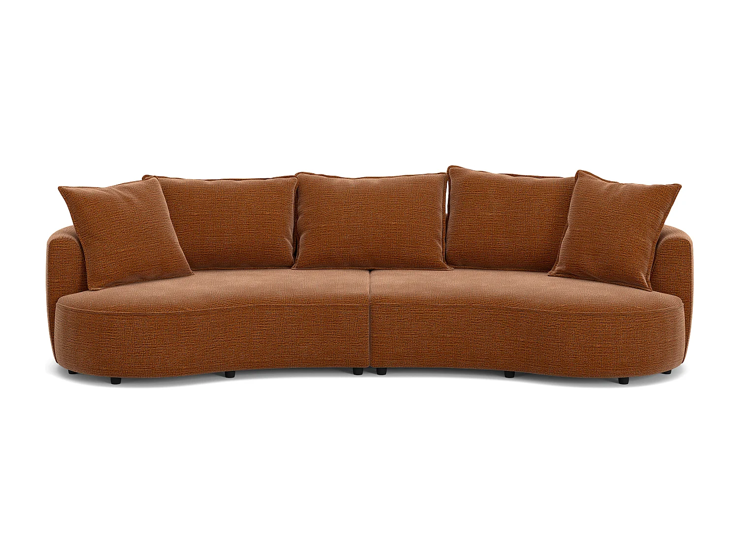 Canapé 4 places en tissu chenille terracotta CEPRANO de Maison Céphy