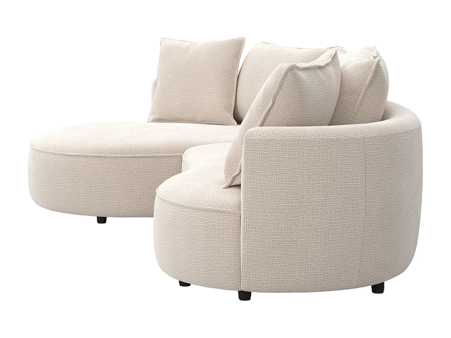 Canapé d'angle gauche en tissu chenille beige CEPRANO de Maison Céphy