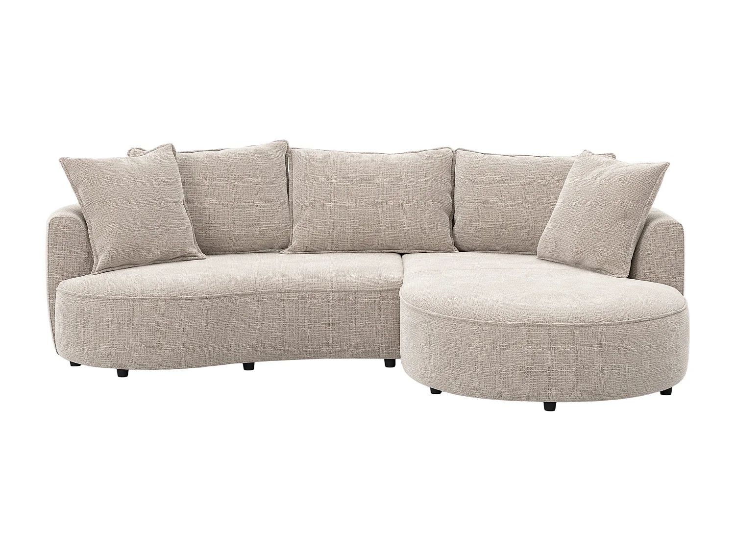 Canapé d'angle droit en tissu chenille taupe CEPRANO de Maison Céphy