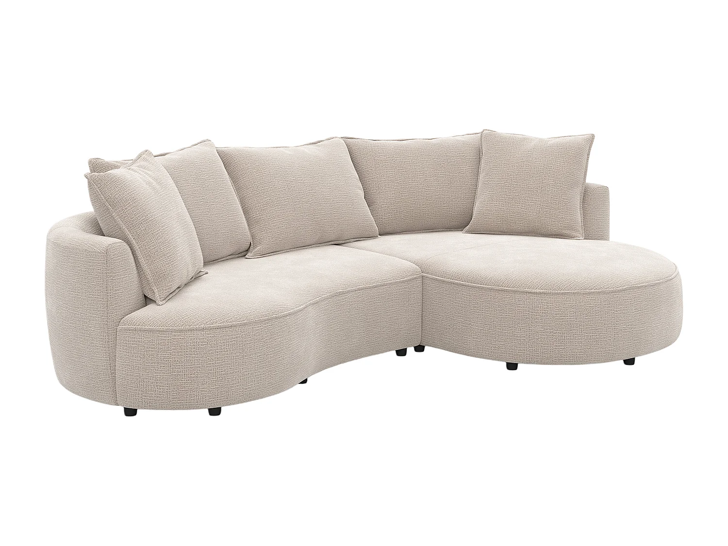 Canapé d'angle droit en tissu chenille taupe CEPRANO de Maison Céphy