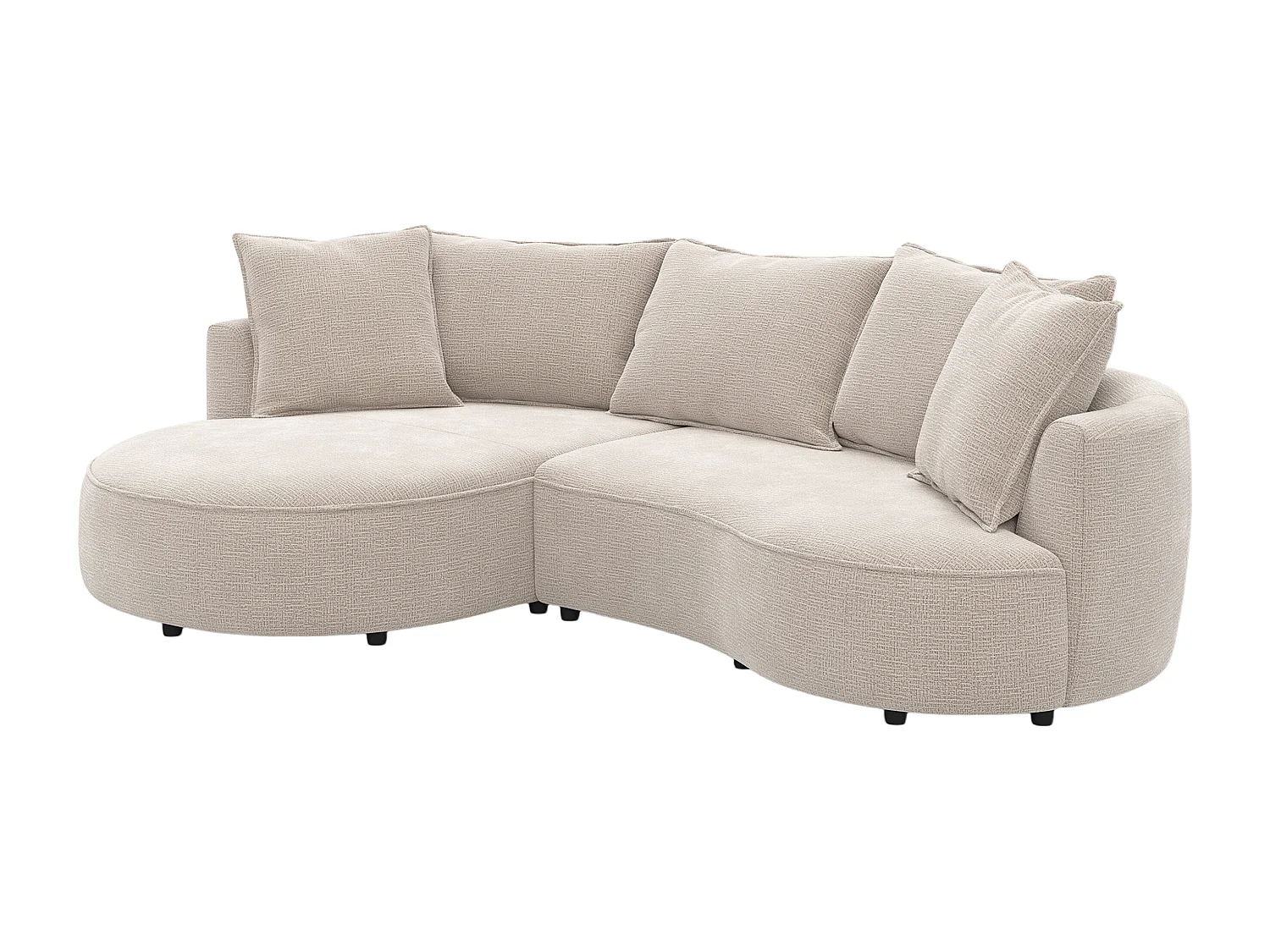 Canapé d'angle gauche en tissu chenille taupe CEPRANO de Maison Céphy