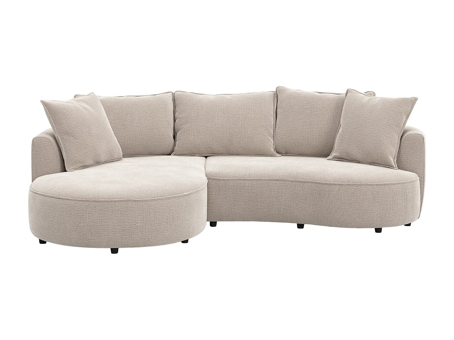 Canapé d'angle gauche en tissu chenille taupe CEPRANO de Maison Céphy