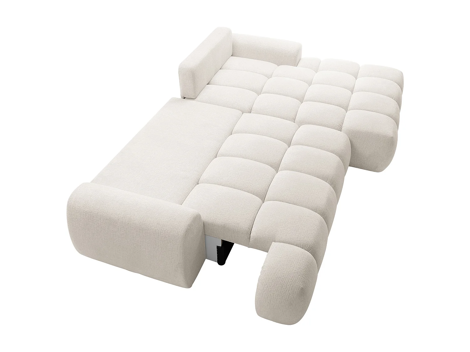 Højre hjørnesofa med beige chenillestof, kan konverteres FARNETA