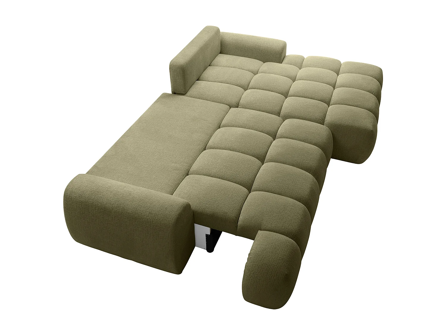 Højre hjørnesofa, der kan konverteres, i grønt chenille-stof FARNETA