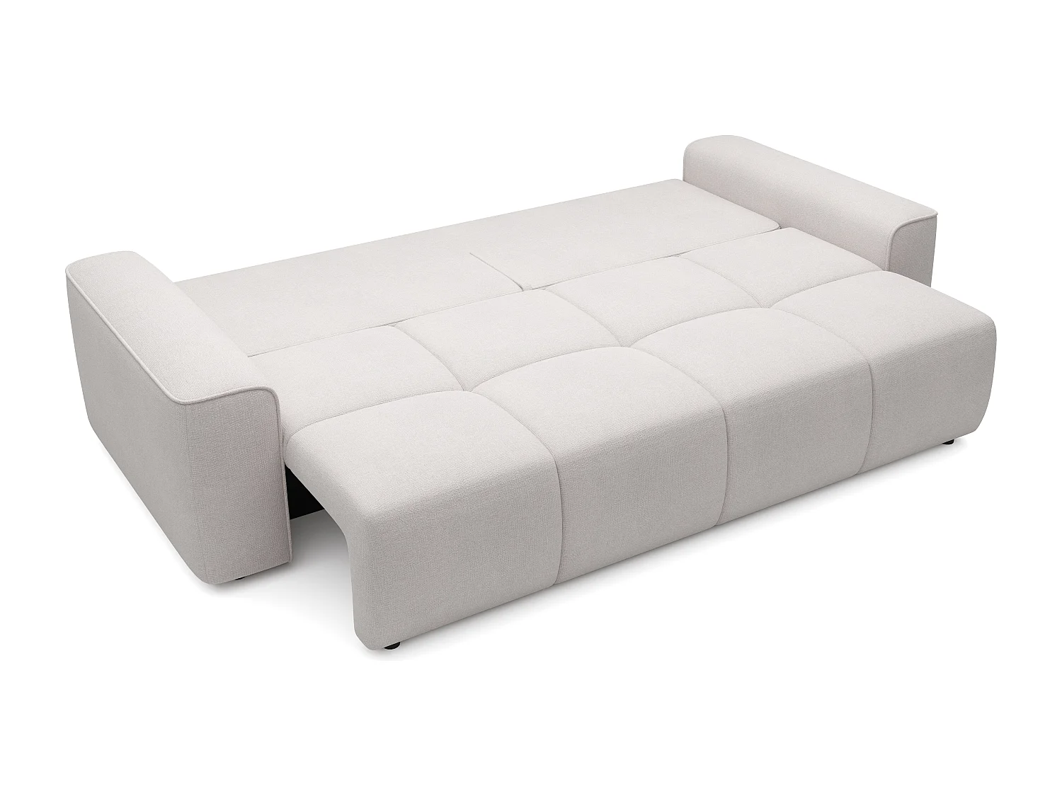 Canapé 4 places convertible en tissu texturé beige MINTURNO
