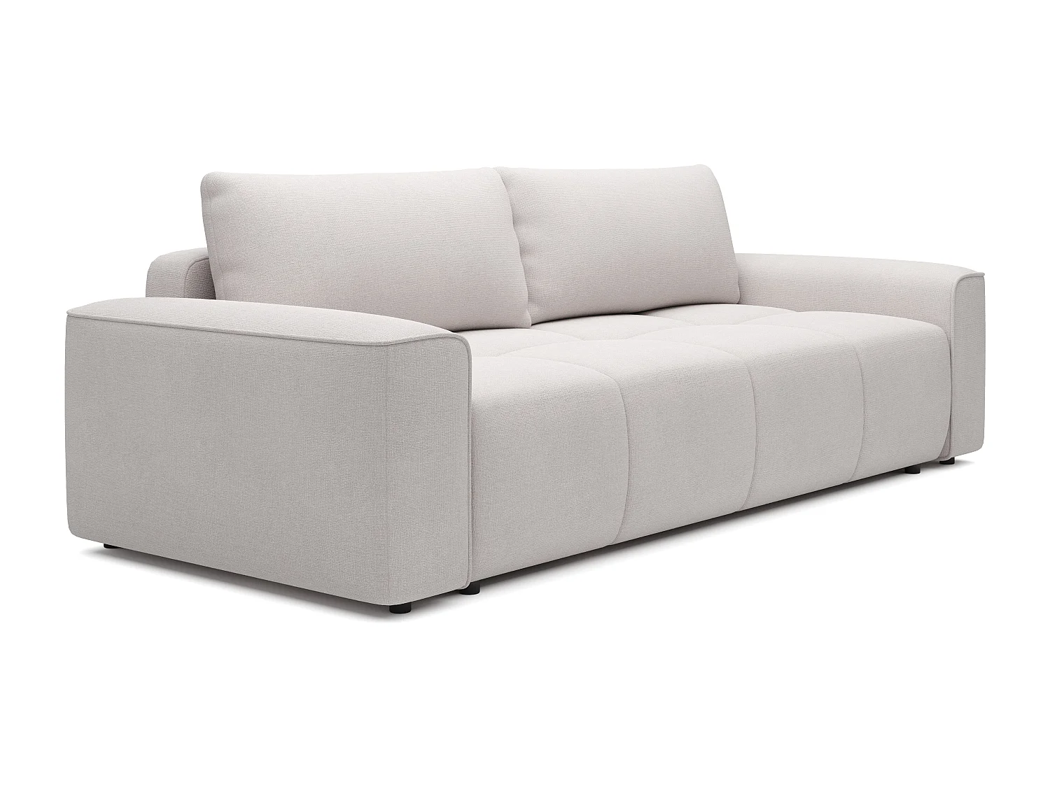 Canapé 4 places convertible en tissu texturé beige MINTURNO