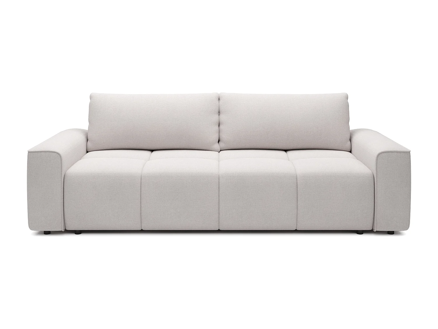 Canapé 4 places convertible en tissu texturé beige MINTURNO