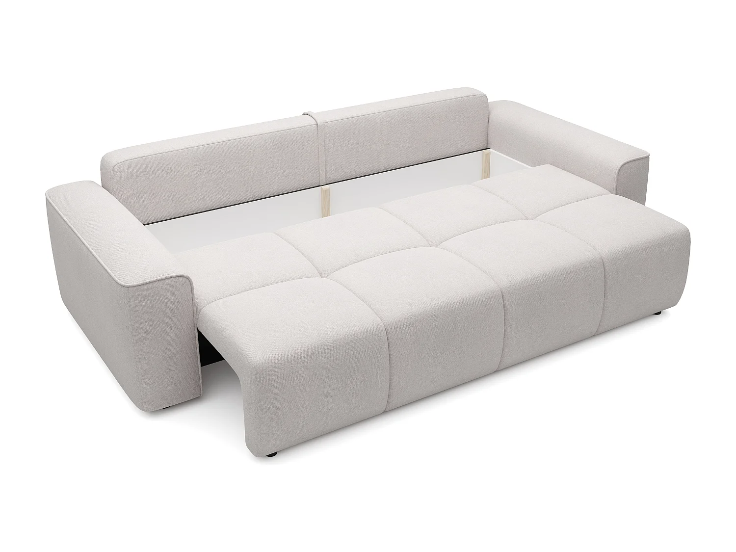 Canapé 4 places convertible en tissu texturé beige MINTURNO