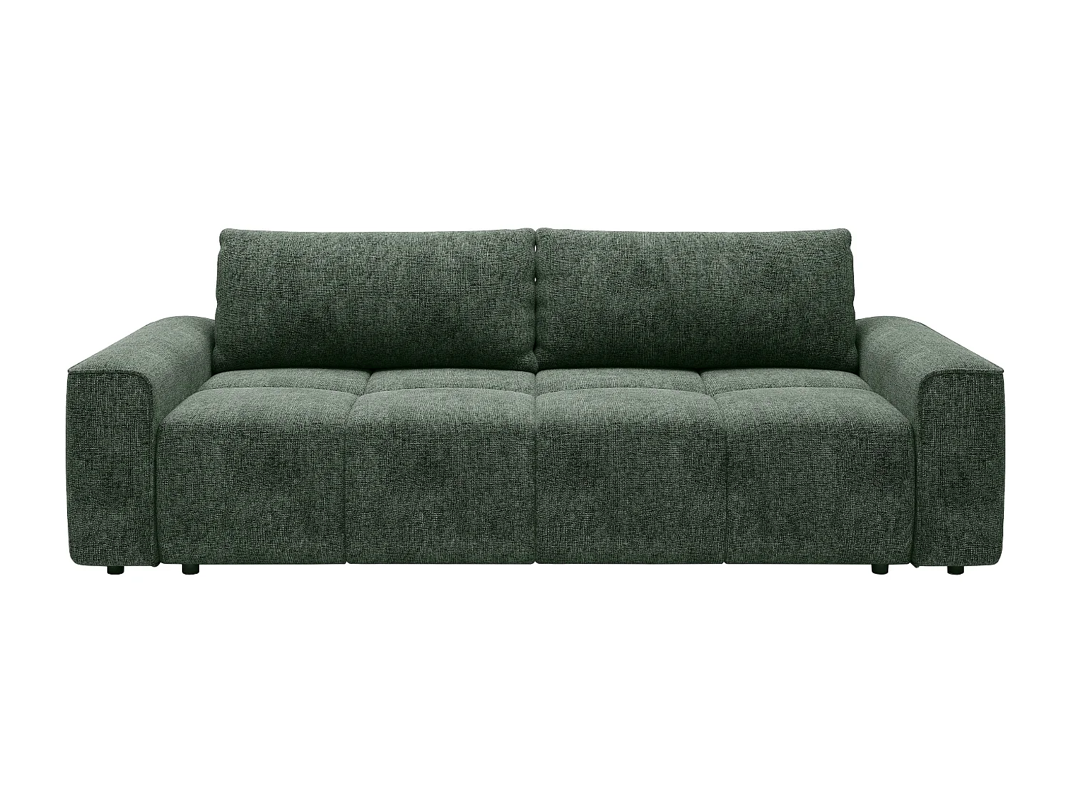 Canapé 4 places convertible en tissu texturé vert MINTURNO