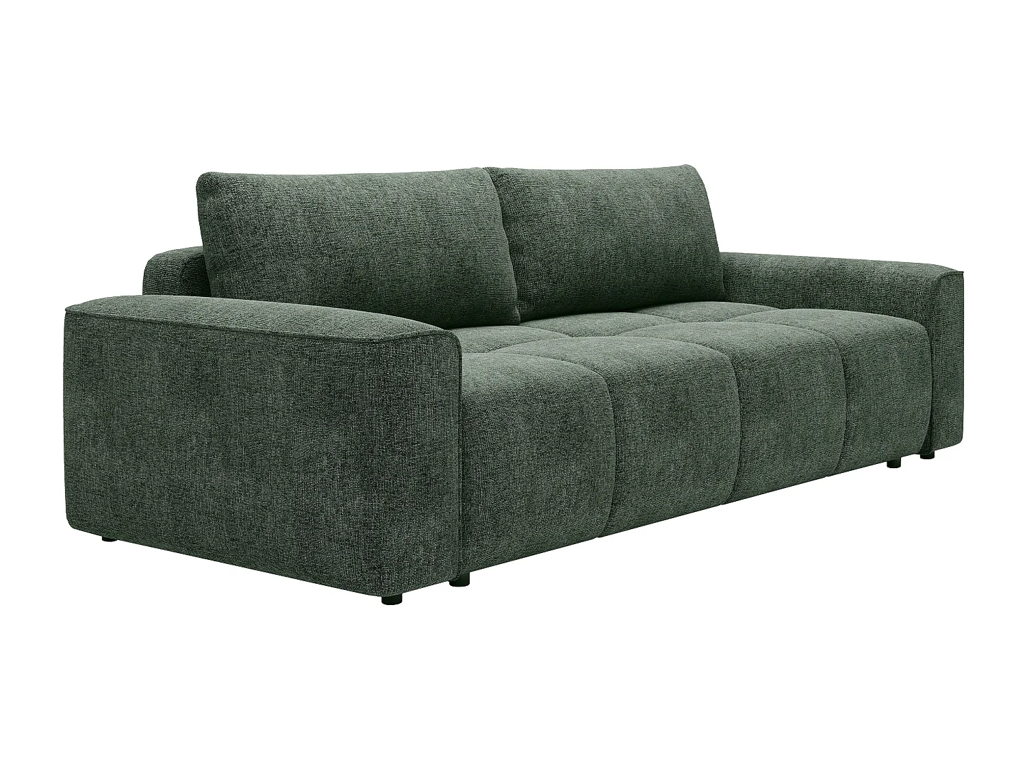 Canapé 4 places convertible en tissu texturé vert MINTURNO